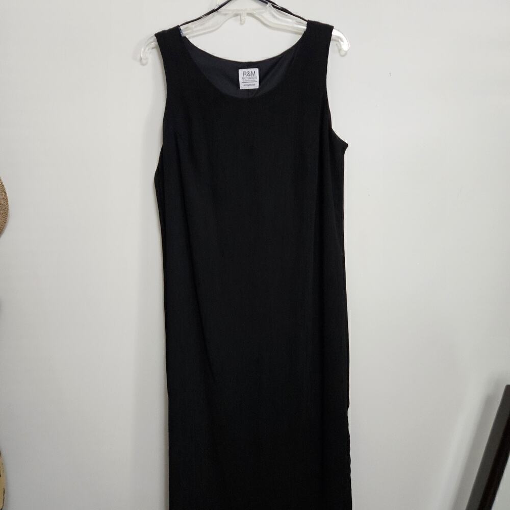 Classic R&M Richards By Karen Kwong Black Gown Maxi Dress Sz 20W Textured EUC